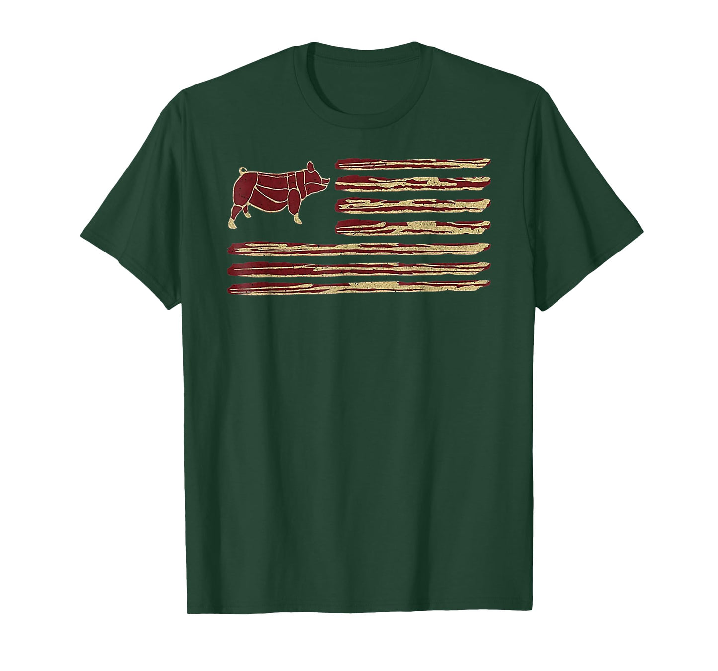 Bacon Flag Pig Vintage T-Shirt