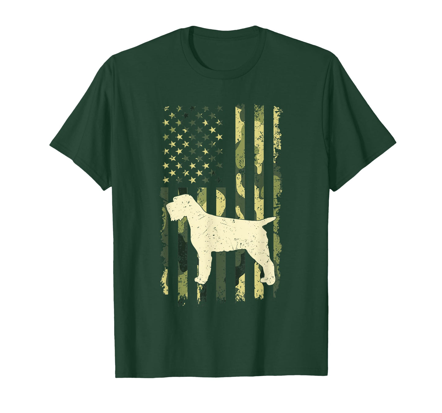 Wirehaired Pointing Griffon Shirts Camouflage American Flag T-Shirt for Women Kids Men