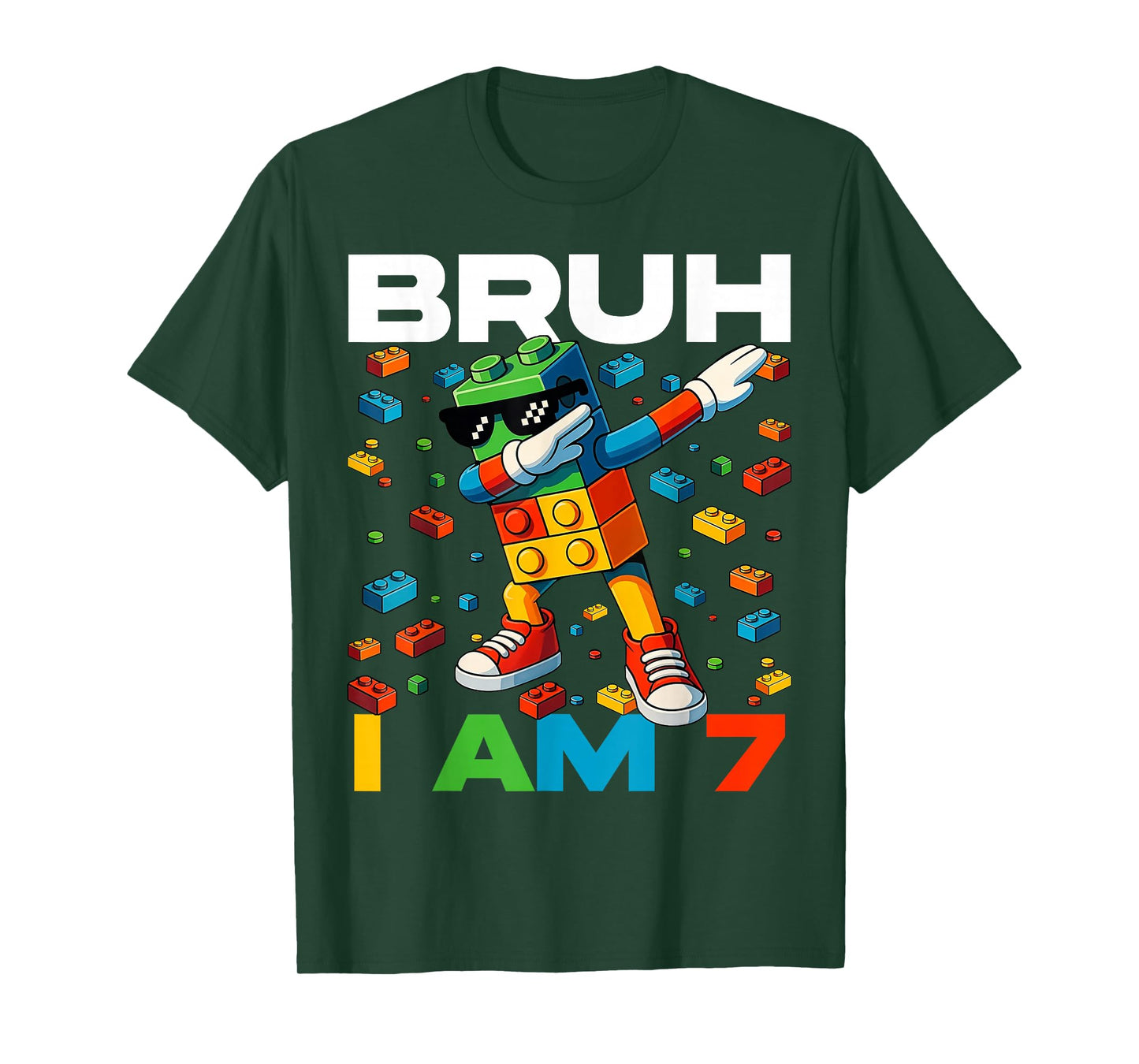 Master Builder Blocks Bricks Bruh It's My 7th Birthday T-Shirt