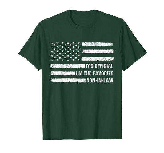 It's Official I'm The Favorite Son-in-Law USA Flag Patriotic T-Shirt