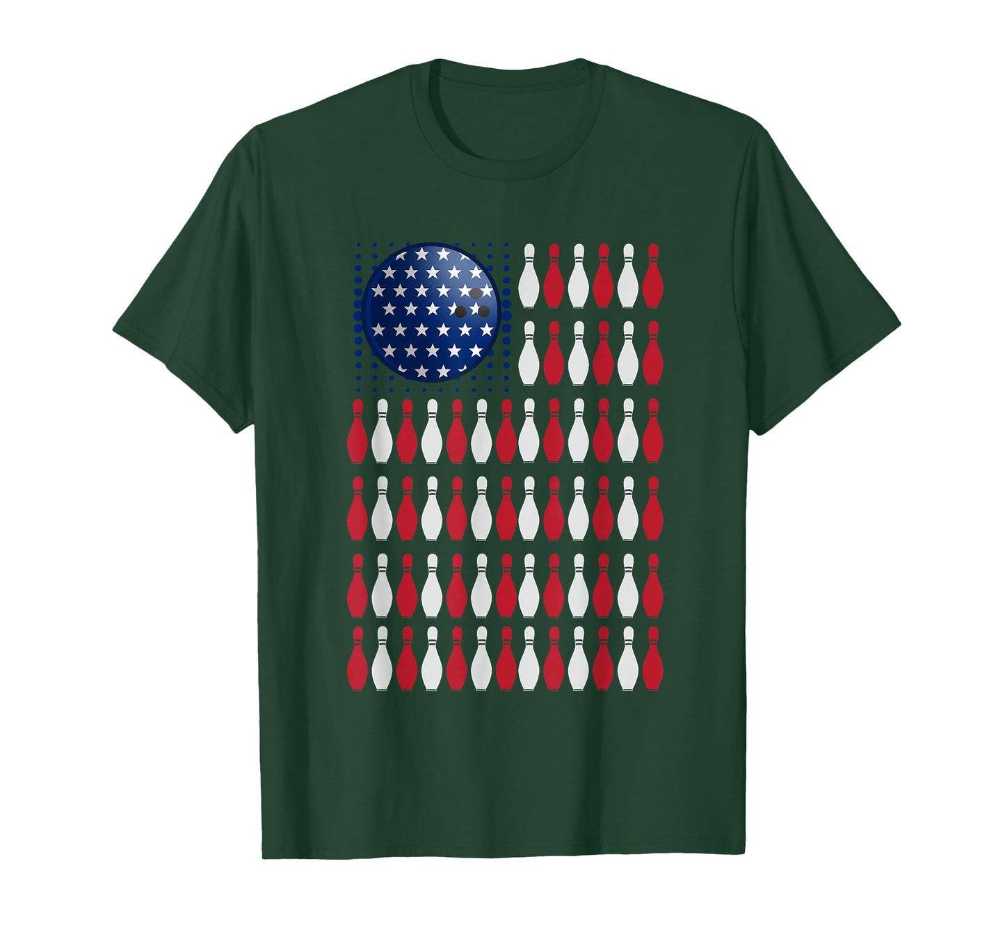 American Flag Bowling | Bowler Gifts for Bowling Team T-Shirt