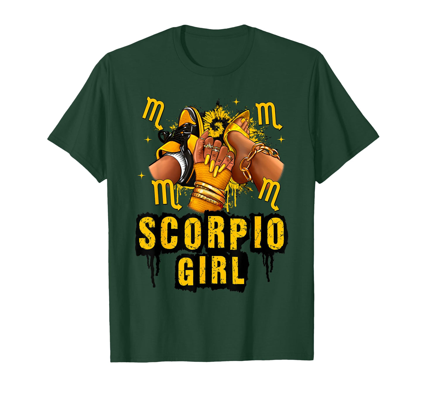 Scorpio Girl Birthday Black Woman High Heel Shoe Zodiac T-Shirt
