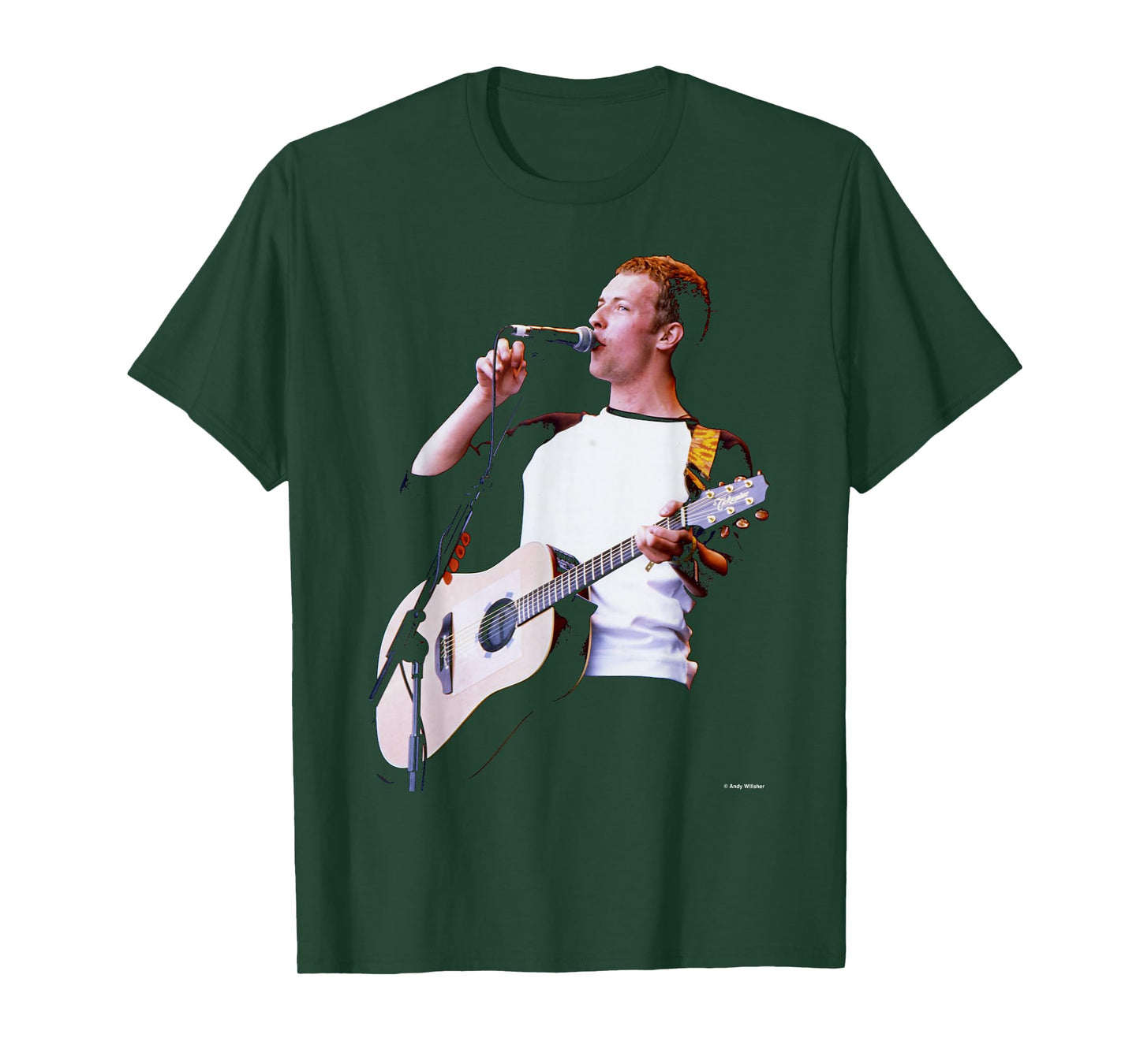 Coldplay Chris Martin Glastonbury 2000 by Andy Willsher T-Shirt