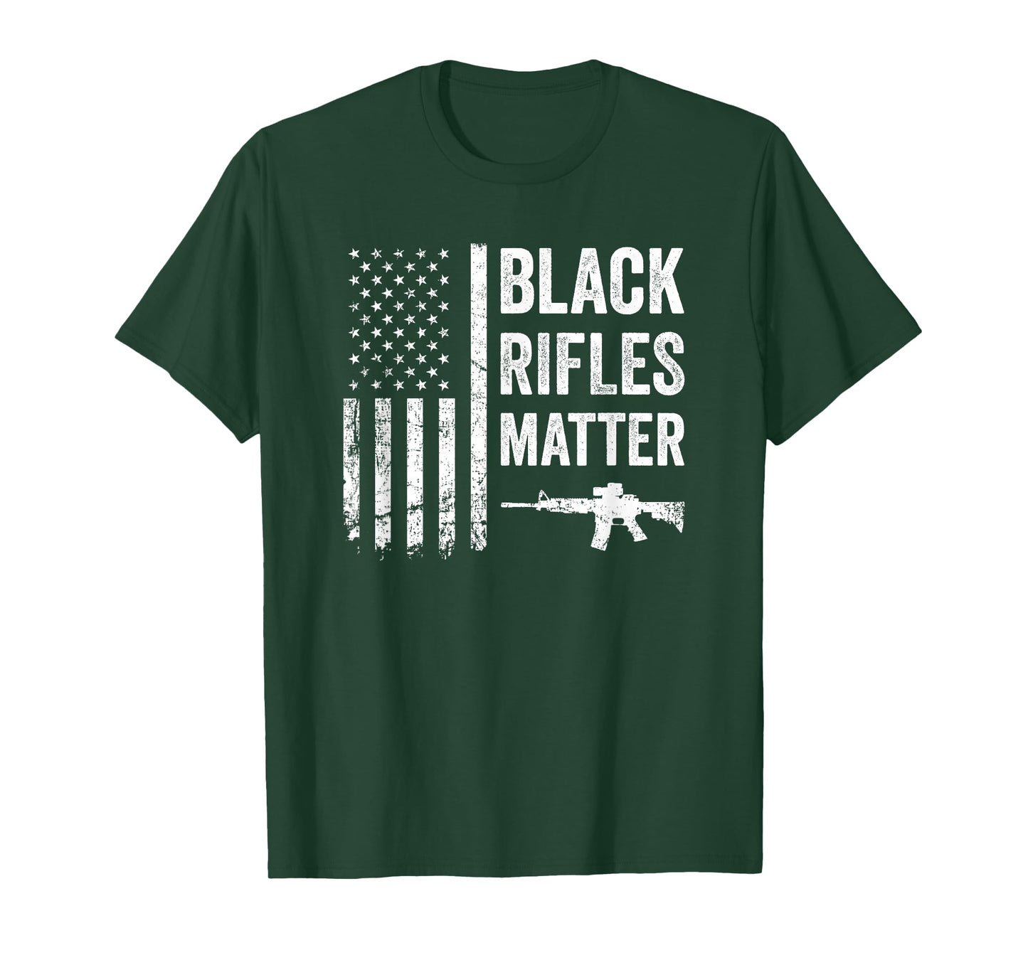 Black Rifles Matter - Funny Pro Gun Rights American Flag T-Shirt
