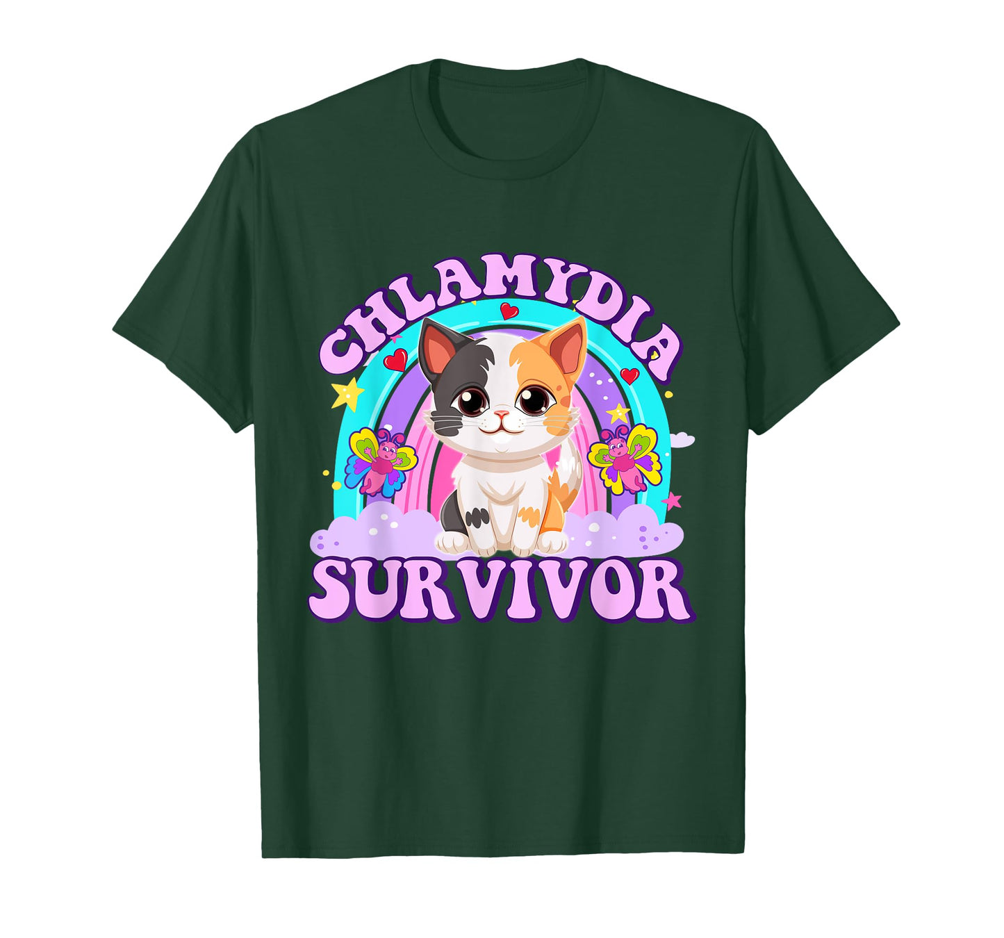 Chlamydia Survivor Cat Meme Funny Shirts for Men Adult Humor T-Shirt