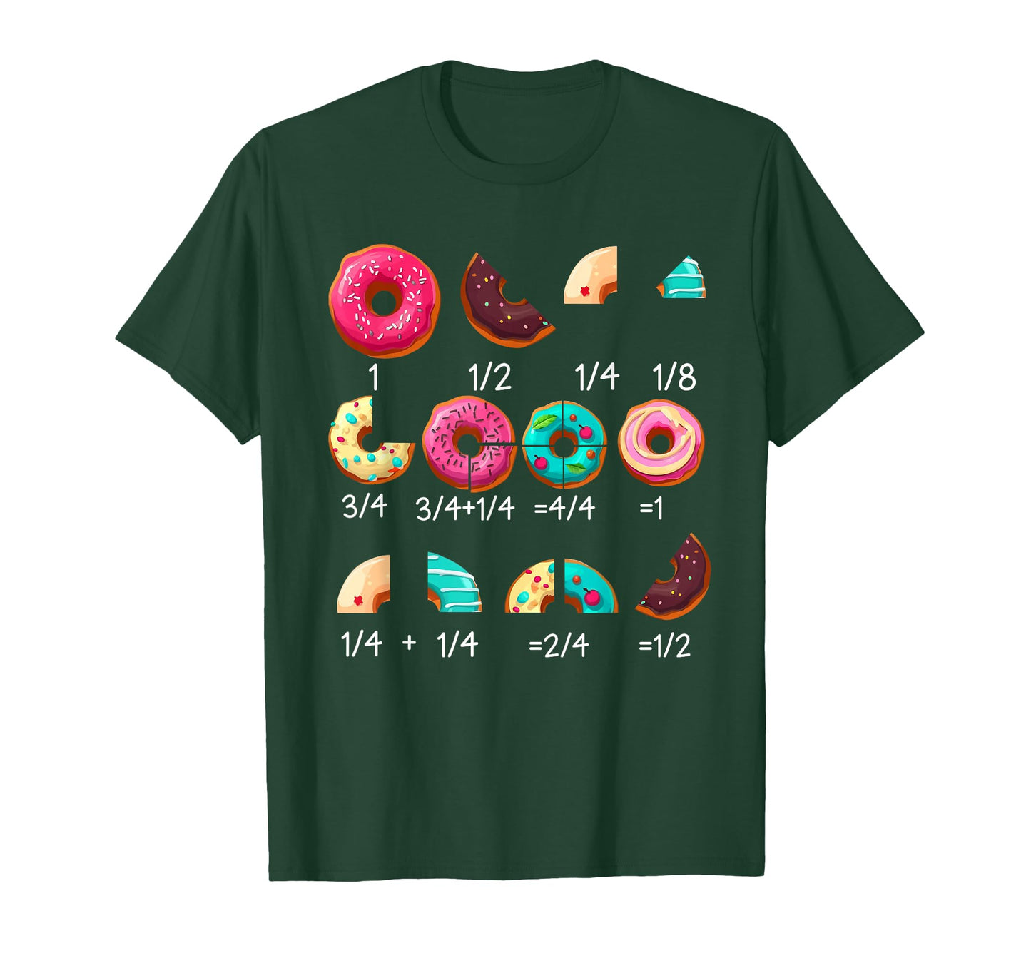 Math Donut Fraction Back to School Teacher Gifts Tee T-Shirt