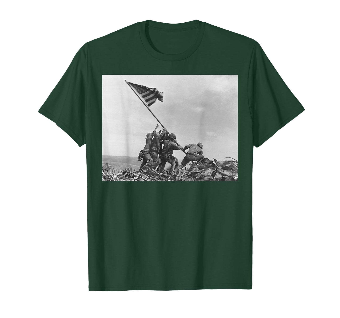 Raising the Flag on Iwo Jima WW2 World War II Patriotic T-Shirt