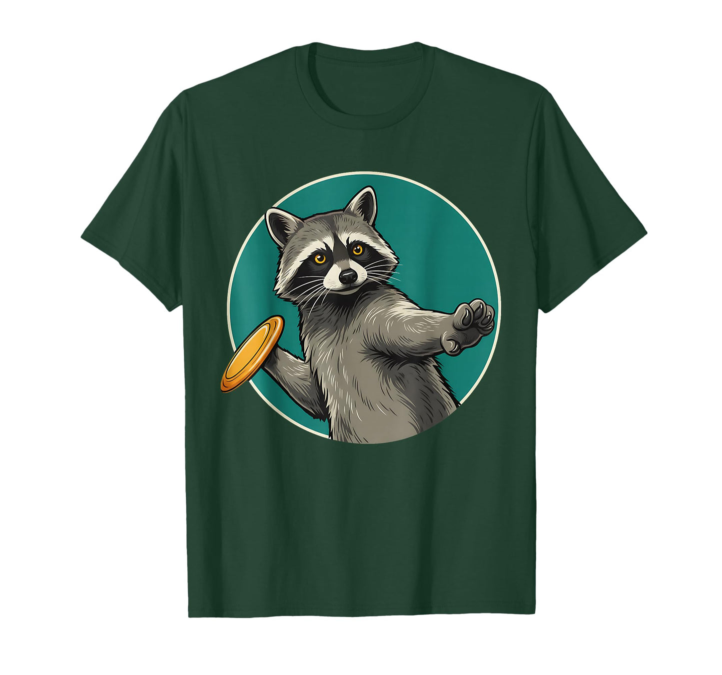 Disc Golfer Raccoon Disc Golf Player Animal Sports T-Shirt