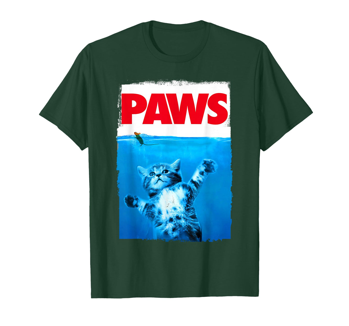 xiongying Paws Cat and Mouse Top, Cute Funny Cat Lover Parody T-Shirt