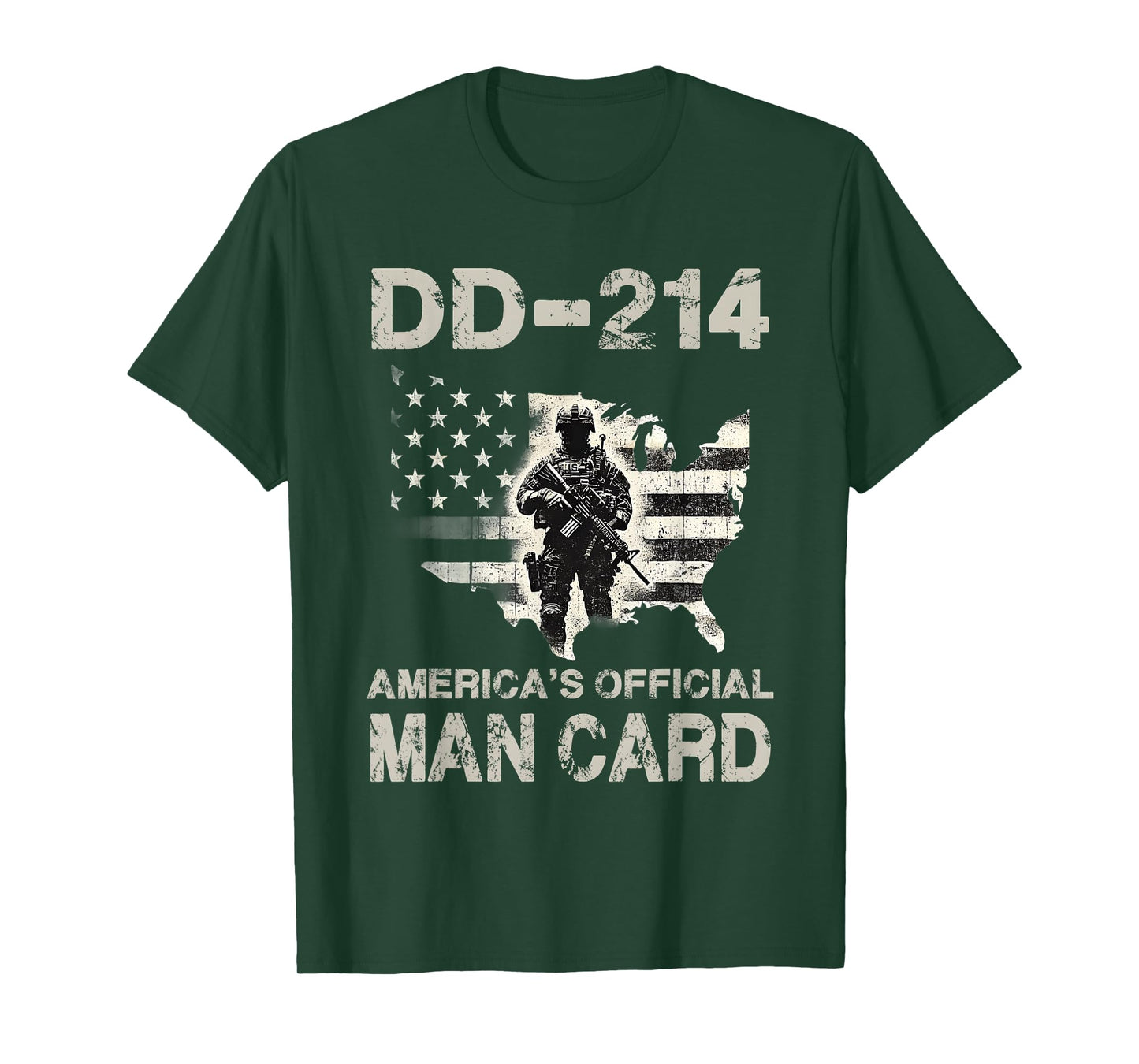 DD-214 America's Official Man Card Veteran Pride Flag T-Shirt