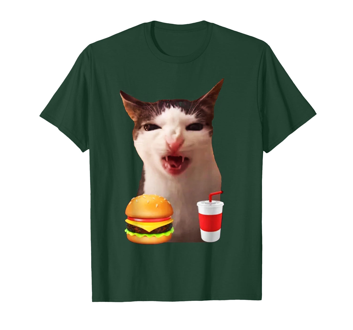 Cat Crunching Food Meme T-Shirt