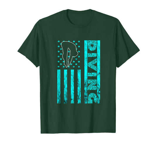 America USA Springboard Diving Platform Diver Water Sport T-Shirt