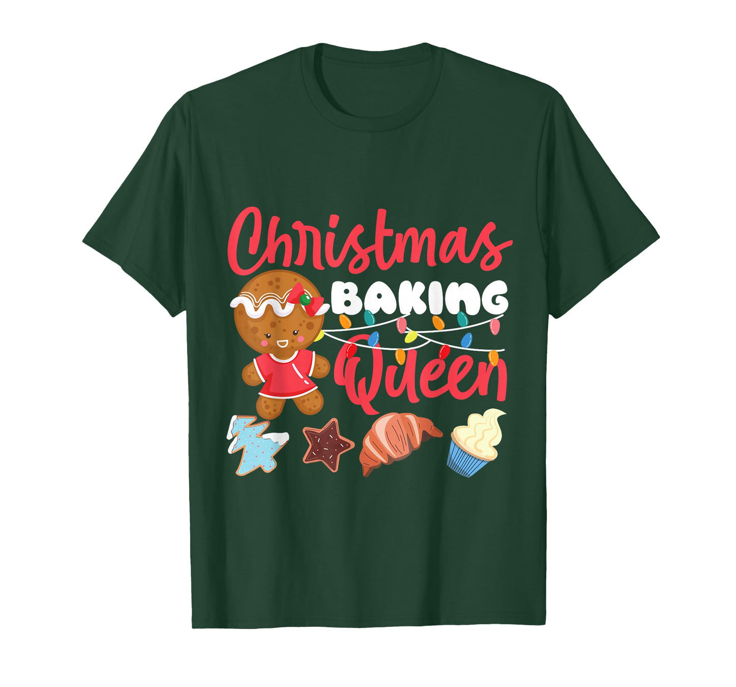 Bake Baking Christmas Gingerbread Man Queen Christmas Baking T-Shirt