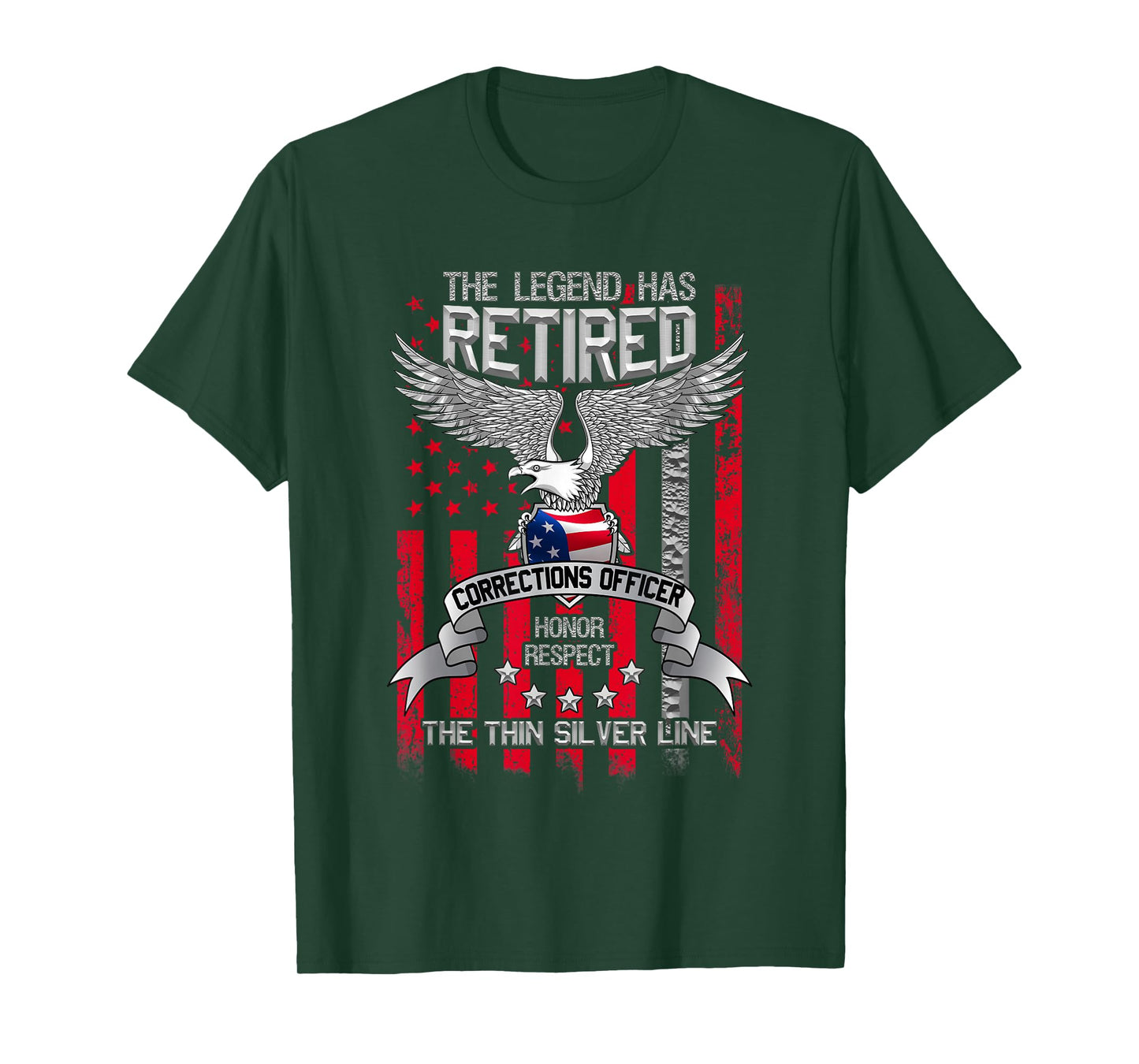 Correctional Officer Retirement Silver Line Corrections Gift T-Shirt