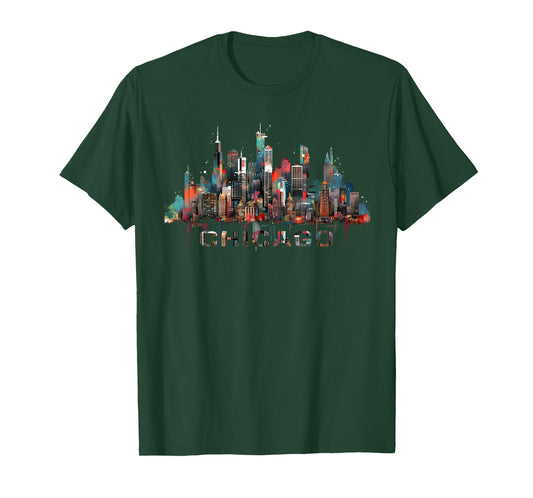 Chicago City Downtown Skyline T-Shirt