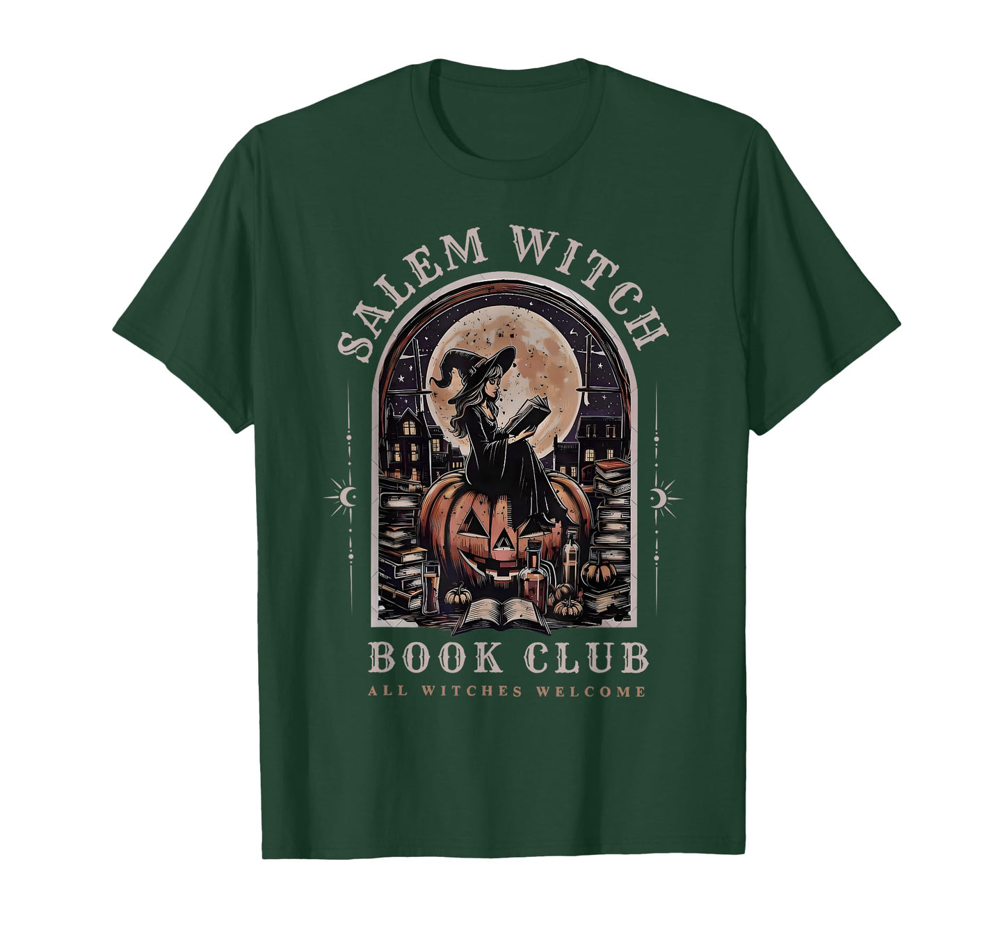 Salem Witch Book Club All Witches Welcome Spooky Halloween T-Shirt