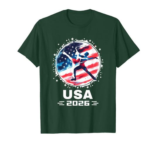 USA Team 2026 United States American Flag Figure Skating USA T-Shirt