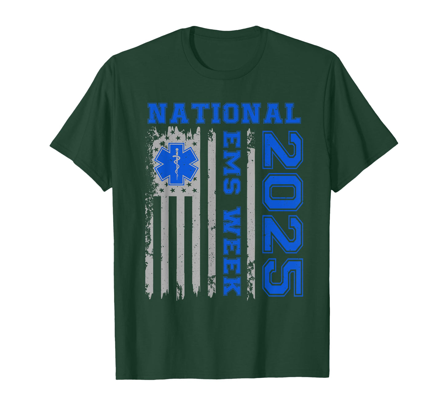 National EMS Week 2025 USA Flag Emergency Medical Services T-Shirt