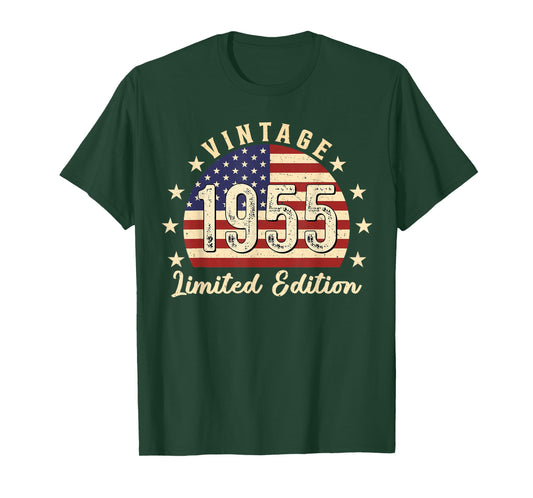 Vintage 1955 USA Flag 71st Birthday T-Shirt