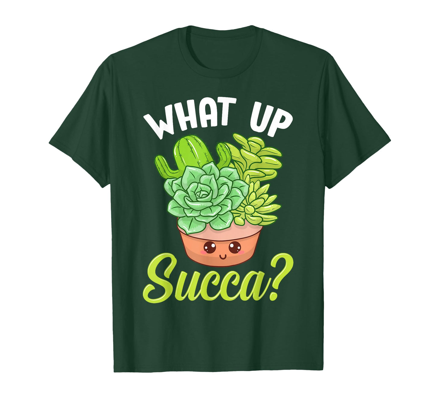 Cute & Funny What Up Succa? Punny Succulent Cactus Pun T-Shirt