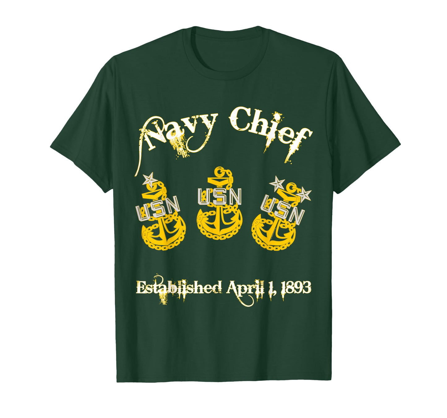 Navy Chief Tri-Anchor 1893 T-Shirt
