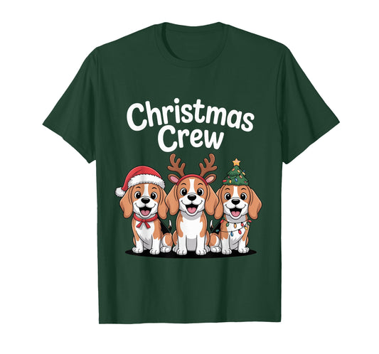 Christmas Crew Xmas Puppy Dog Hound Funny Christmas Beagle T-Shirt