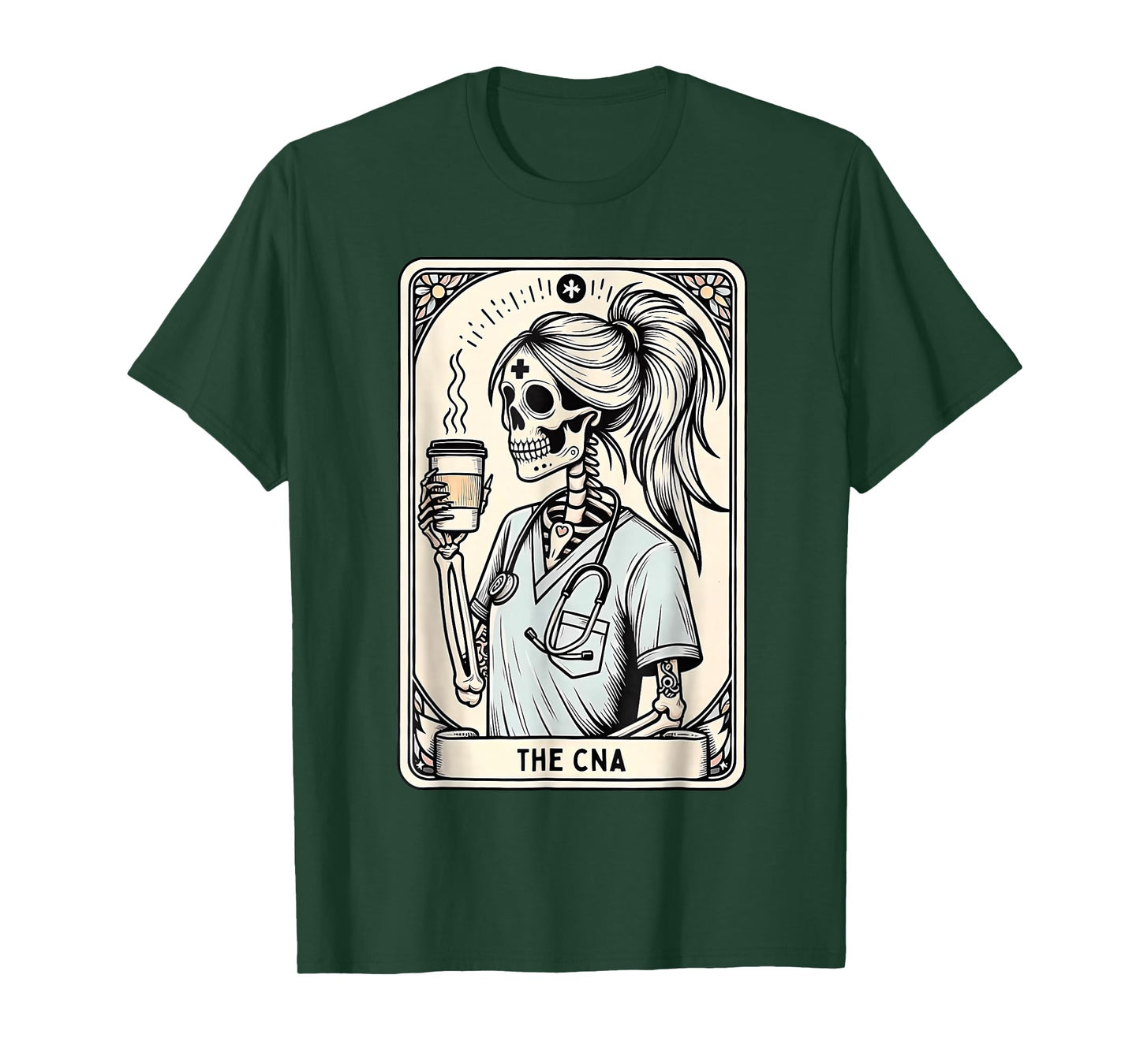 Certified Nurse Assistant Tarot Card Skeleton CNA Halloween T-Shirt