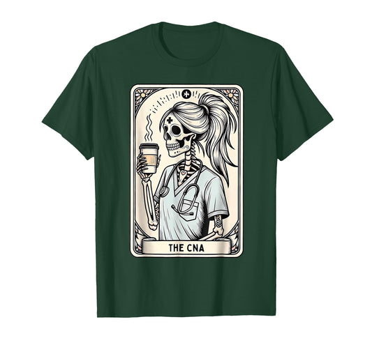 Certified Nurse Assistant Tarot Card Skeleton CNA Halloween T-Shirt
