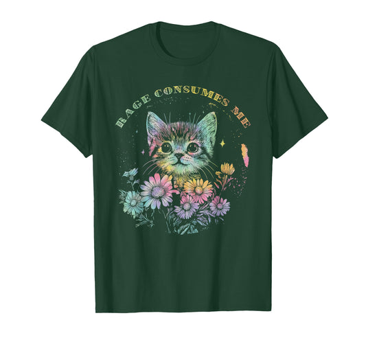 Cute Cat Rage Consumes Me Funny Sarcastic Kitten Tie Dye Men Women T-Shirt