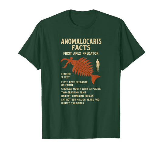 Anomalocaris Facts First Apex Predator Cambrian T-Shirt