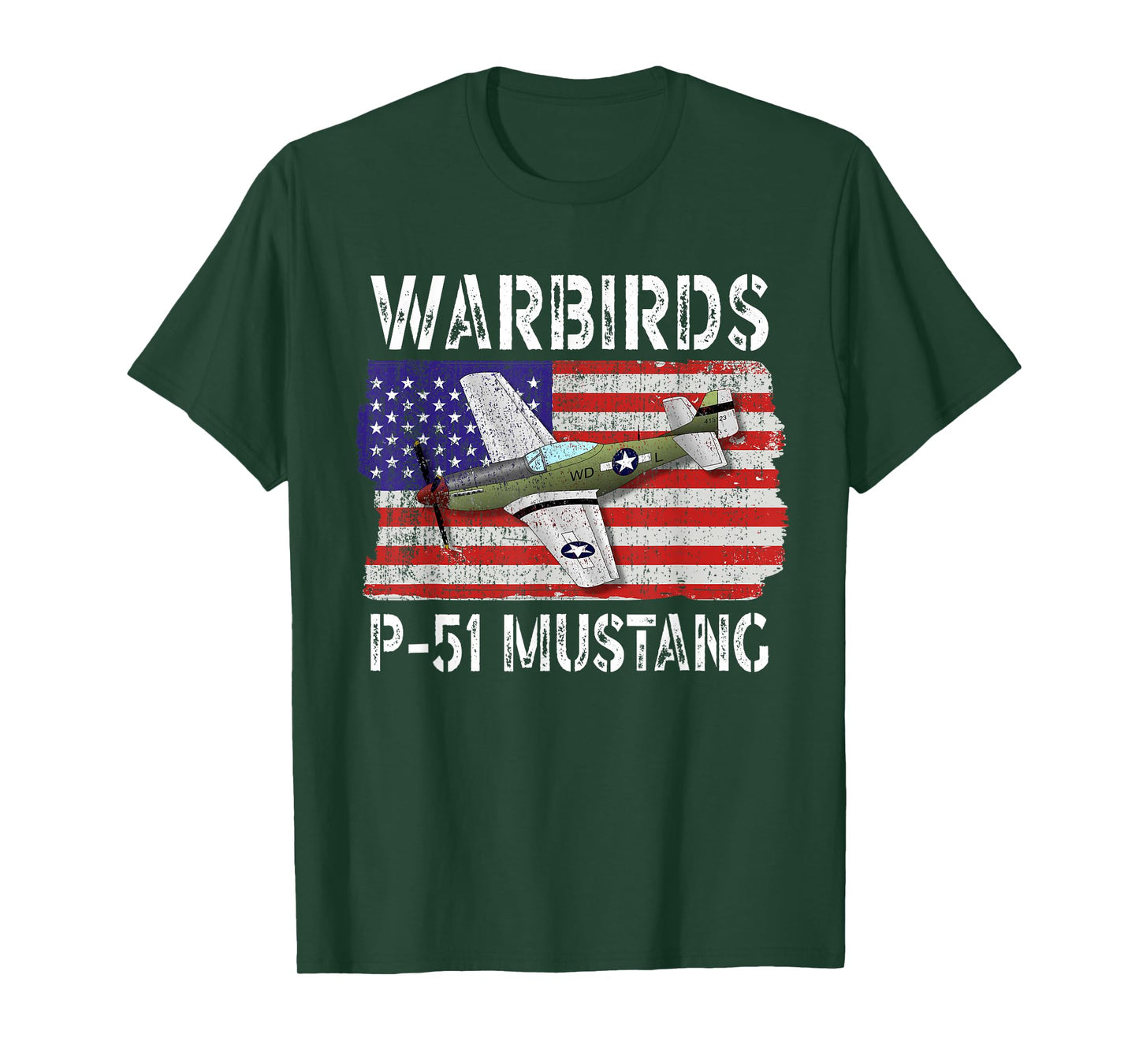WW2 Warbird P51 Mustang American Airplane Boys Girls Kids T-Shirt