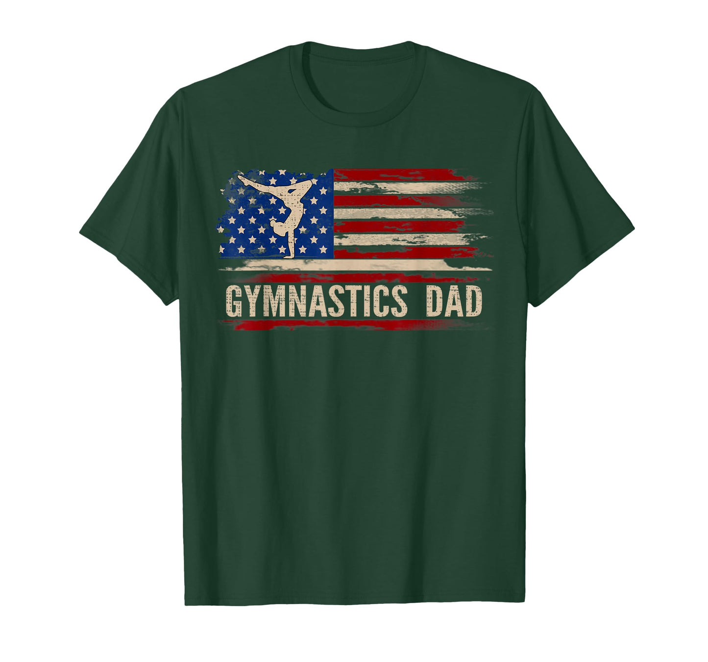 Vintage Gymnastics Dad American USA Flag Sports Gift T-Shirt