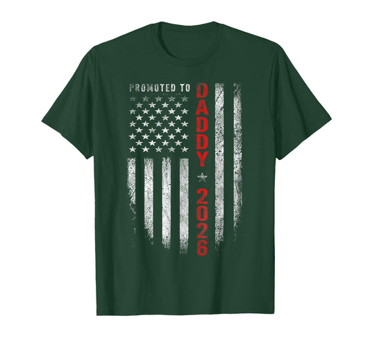 Patriotic Mens Promoted to Daddy Est 2026 First Time Dad T-Shirt