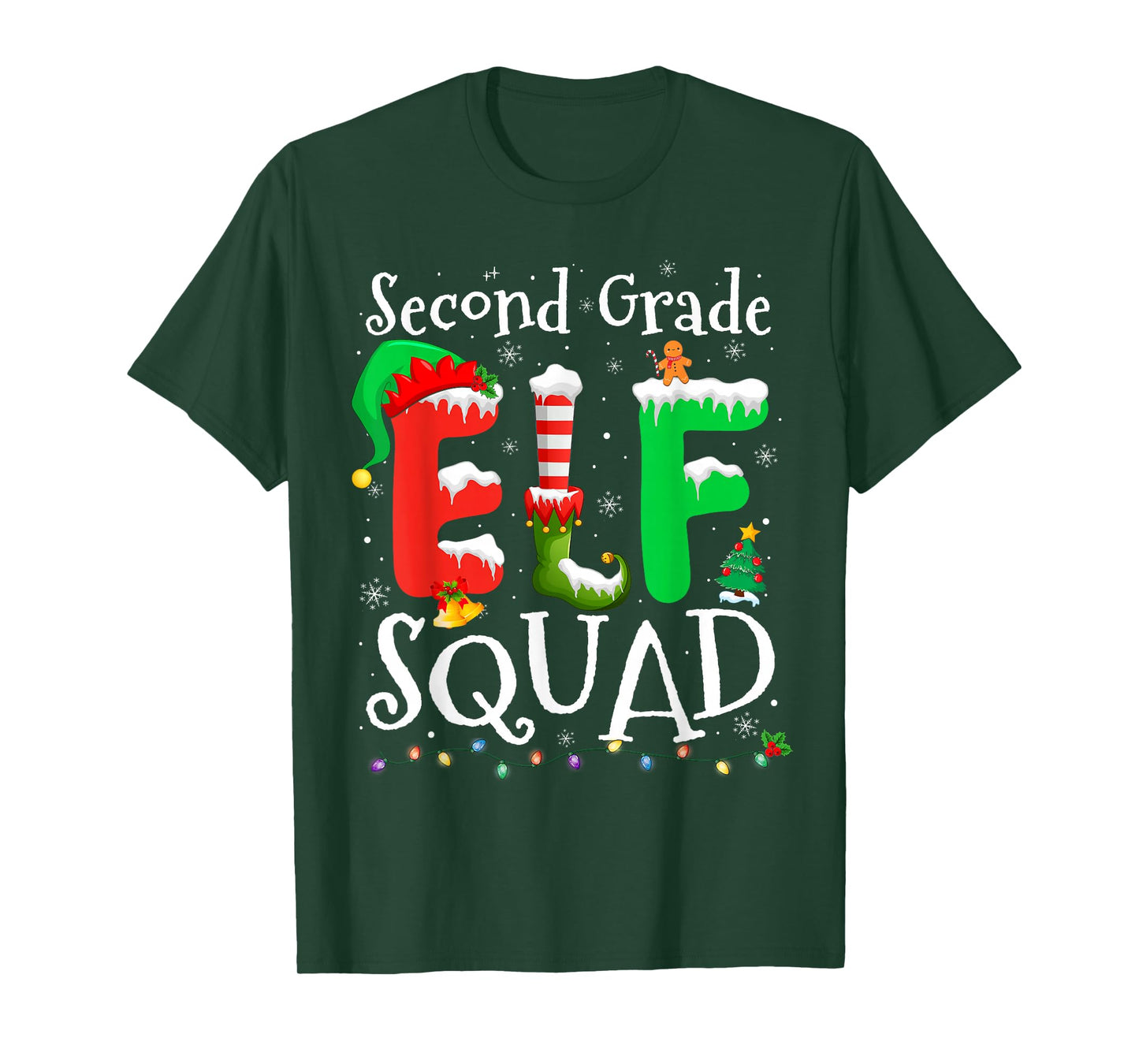 2nd Grade Elf Squad Xmas Funny Christmas Second Grade Elf T-Shirt