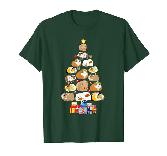 Tree Guinea Pig Christmas Animals Lovers Xmas Pajamas Gifts T-Shirt