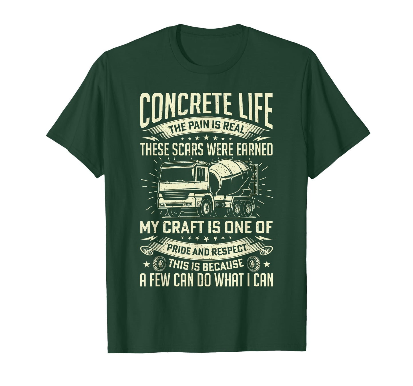 Concrete Life Funny Concrete Finisher Cement Worker Dad Mens T-Shirt