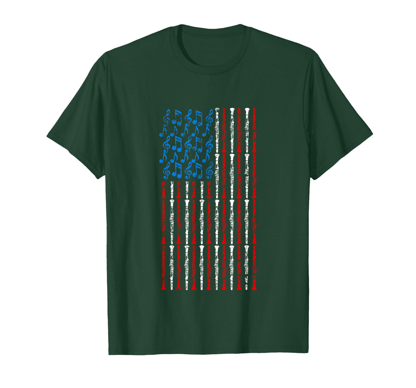 Clarinet American Flag 4th of July Men Women Clarinetist USA T-Shirt