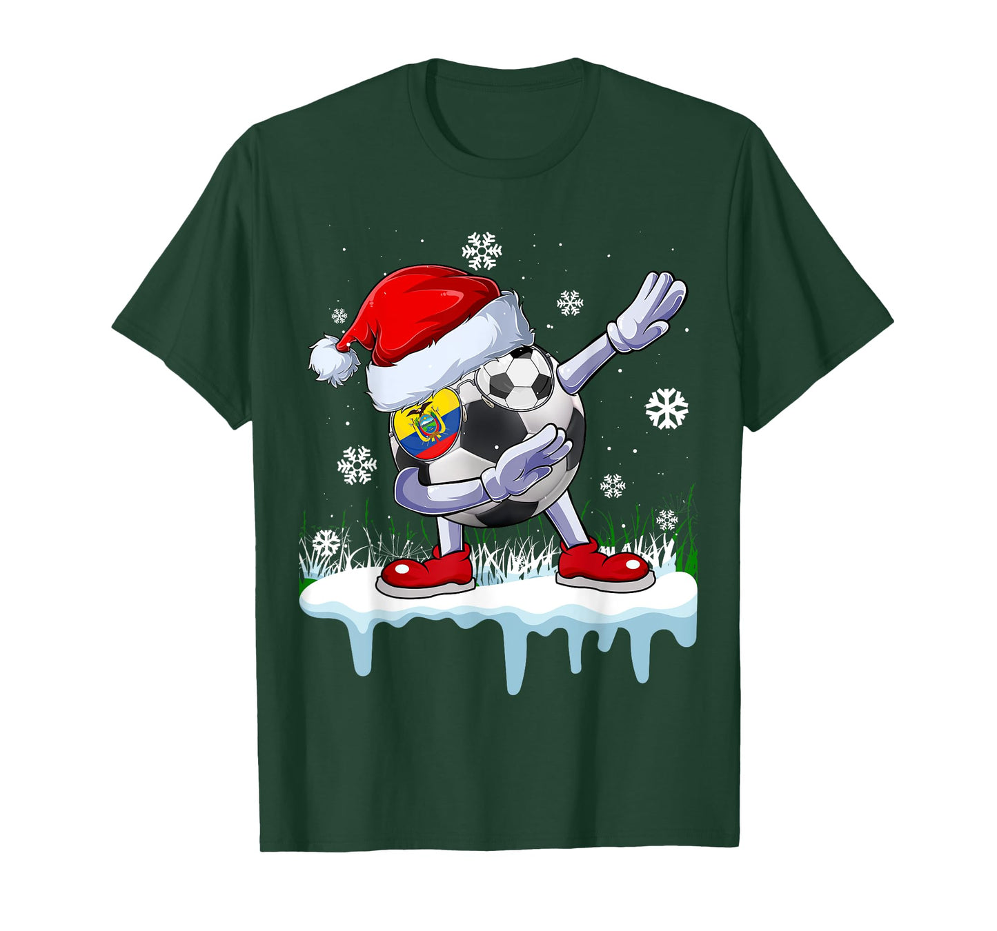 Funny Santa Soccer Dabbing Ugly Christmas Sweater T-Shirt