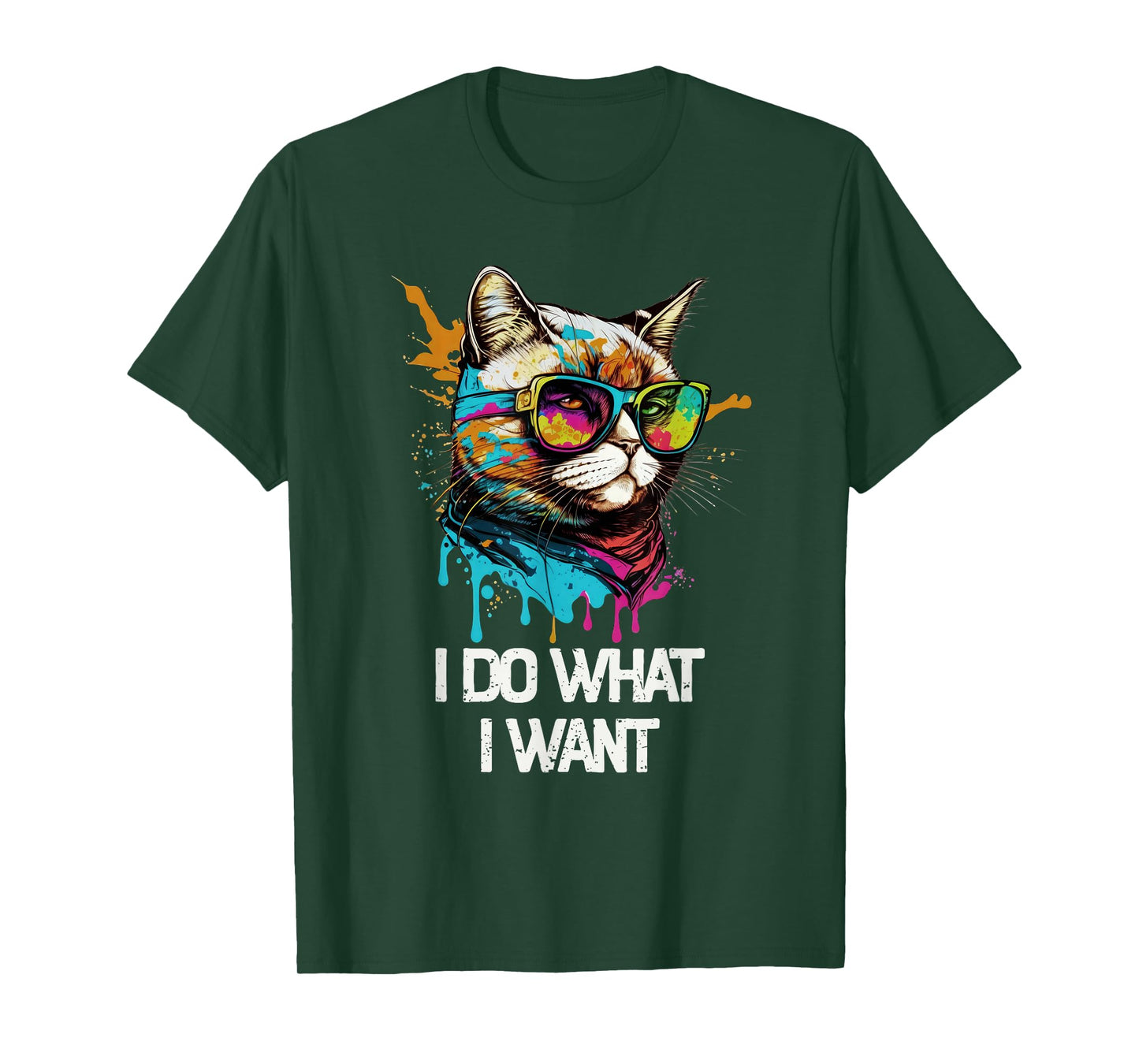I Do What I Want Cat with Sunglasses T-Shirt
