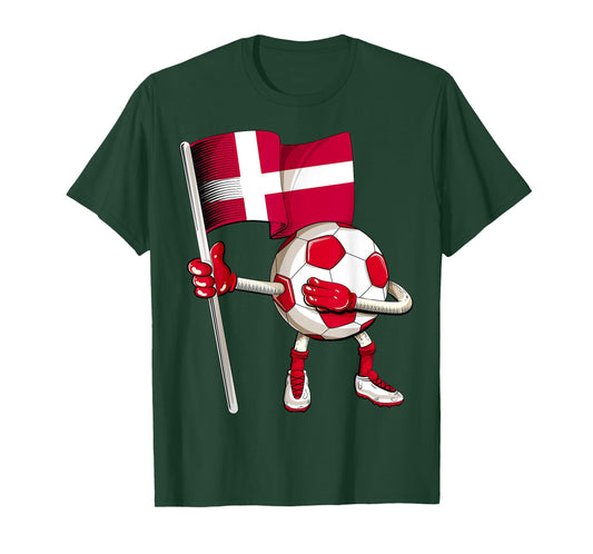 Denmark Soccer Jersey Danish Flag Football Dab Funny T-Shirt