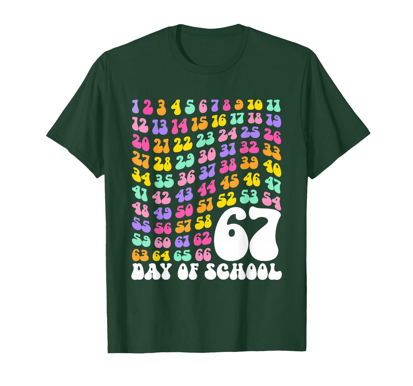 67th Day of School Teacher Kids 67 Math Numbers 100th Days T-Shirt