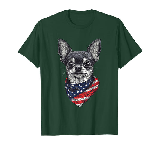 Chihuahua American Flag T-Shirt