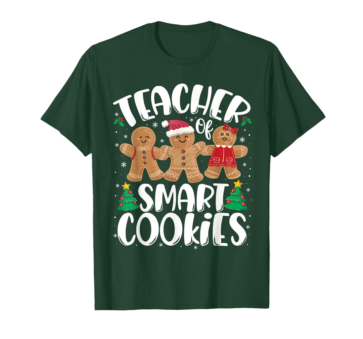 Christmas Teacher Of Smart Cookies Funny Cute Gingerbread T-Shirt