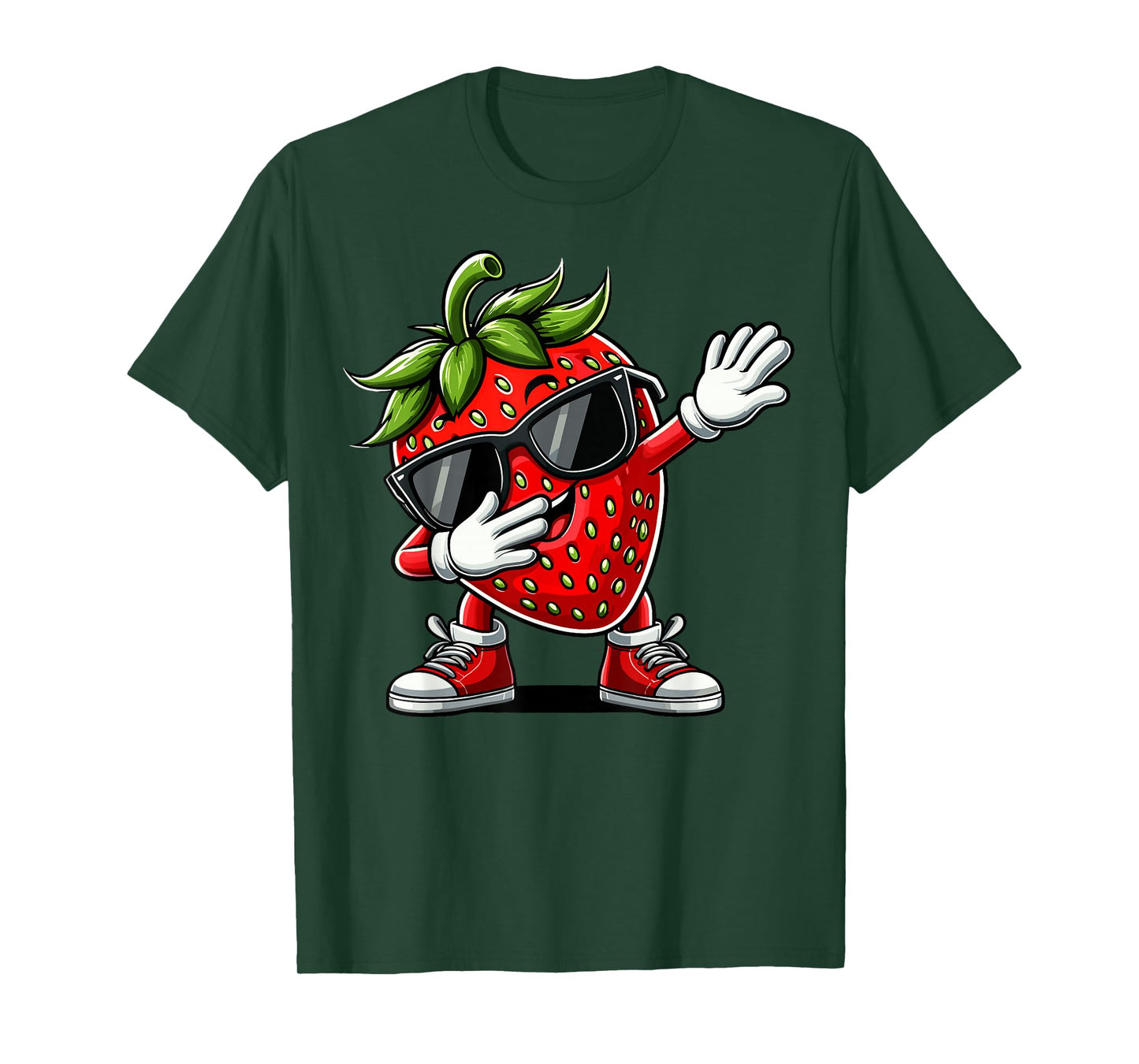 Funny Dabbing Strawberry Summer Fruit Lover Men Women Kids T-Shirt
