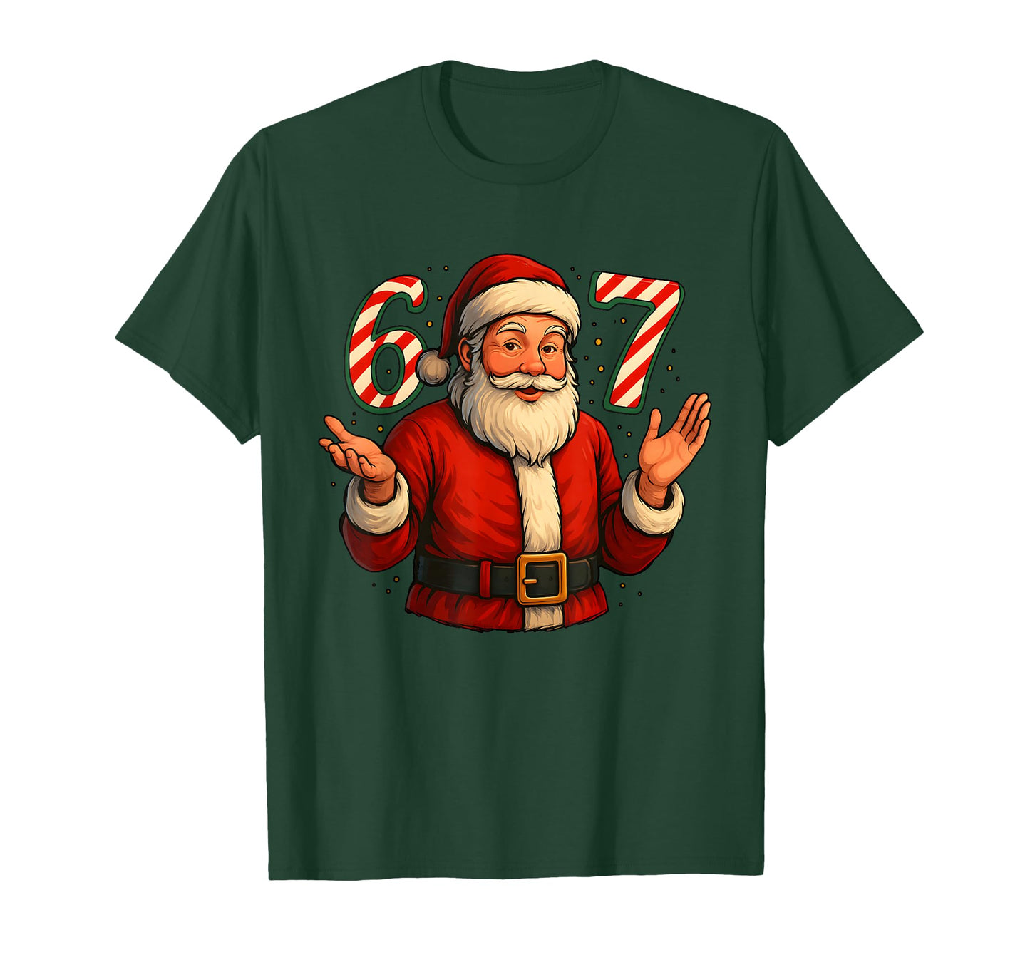 Funny 67 Meme Santa Style Christmas 6 7 T-Shirt