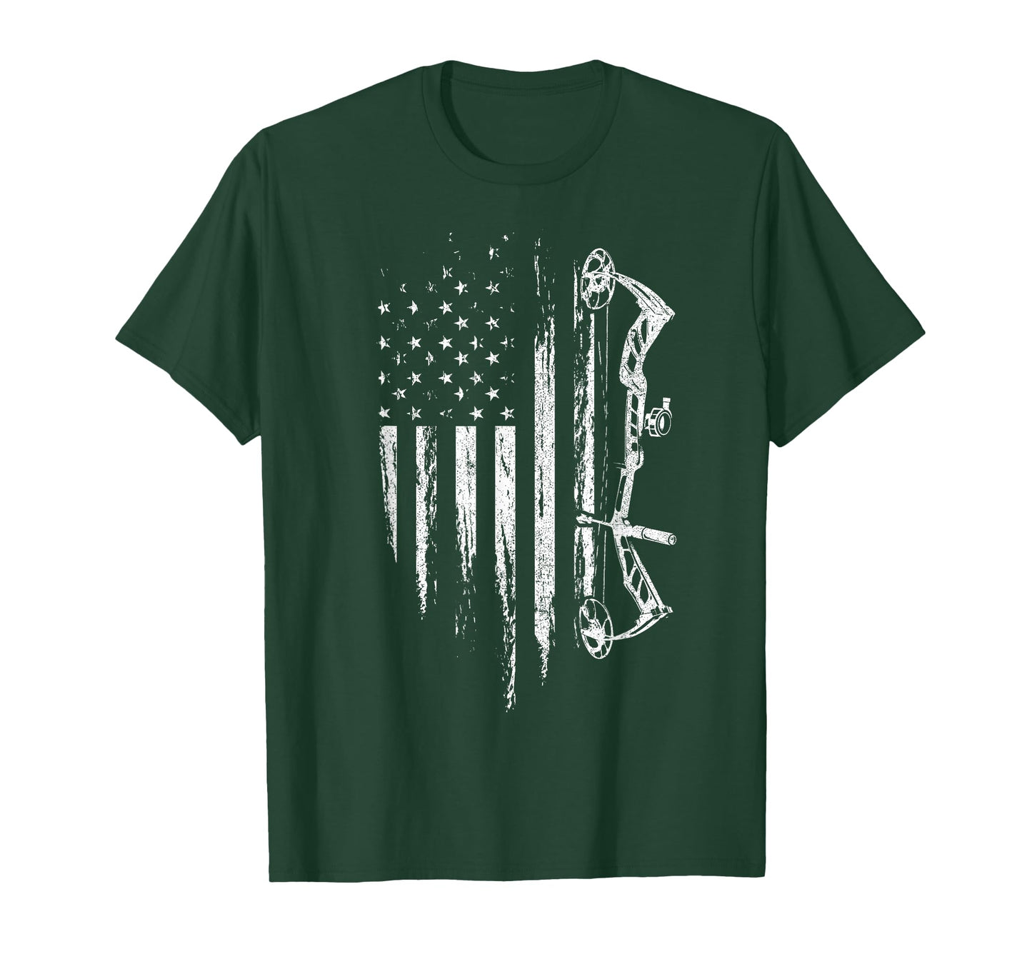 American Flag Bowhunting Bow Archery Gift for Deer Hunter T-Shirt
