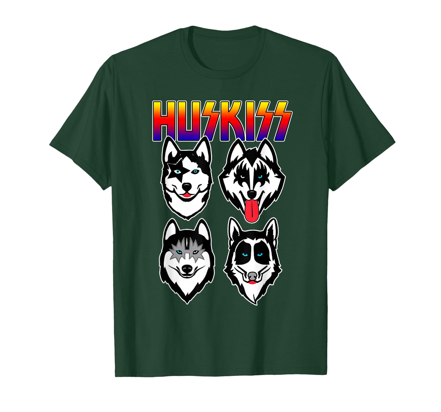 Huskiss Funny Dogs Puppy Rock Rockin Gift for Husky Lover T-Shirt