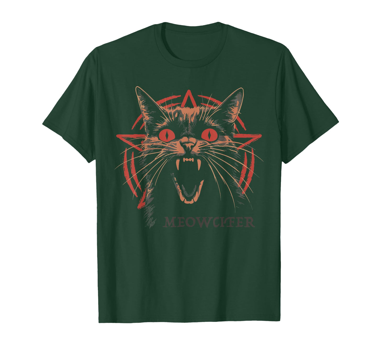 MEOWCIFER - Occult Devil Pentagram Lucifer Goth Cat T-Shirt