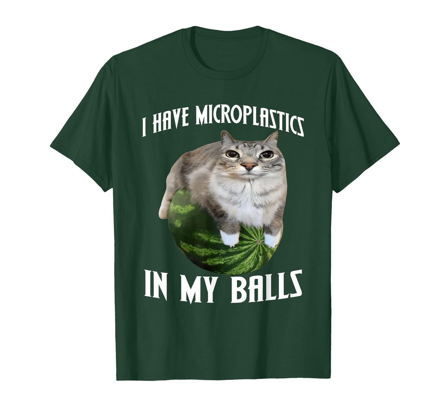 I Have Microplastics In My Balls Funny Cat Meme T-Shirt for Men Women