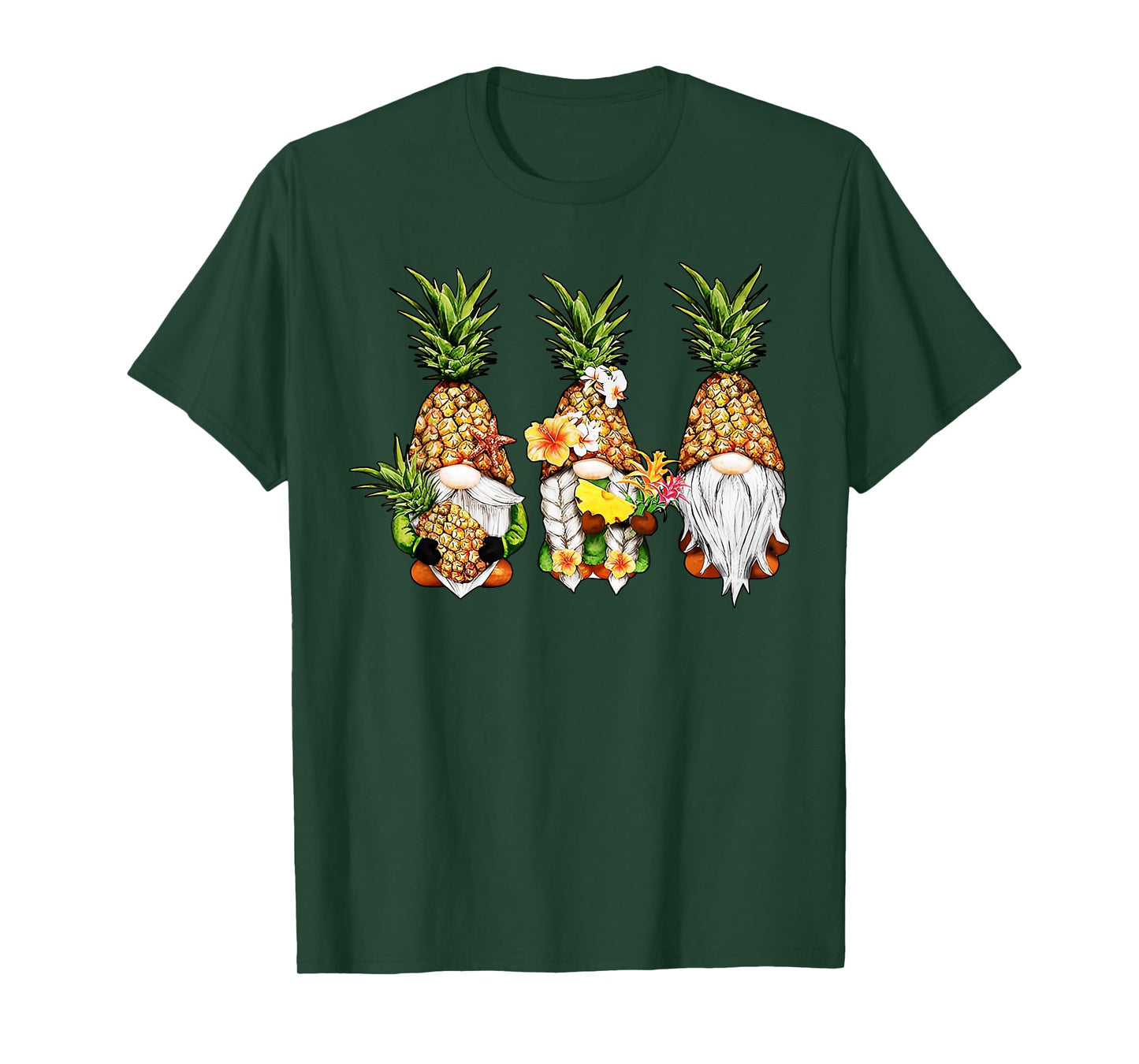Pineapple Gnomes Beaches Summer Aloha Hawaii Hawaiian T-Shirt for Men Women Girls Kids